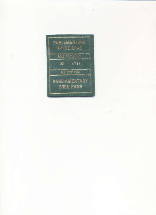 SAR provincial free pass  Blue card