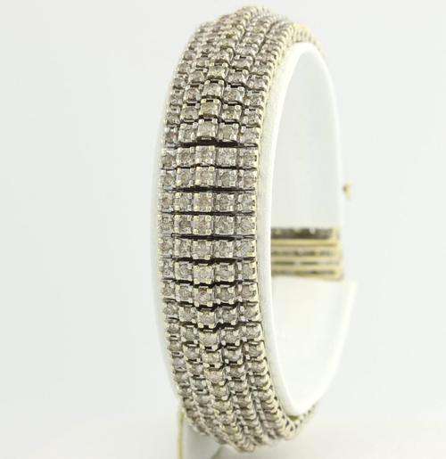 REAL DIAMONDS! REAL 10KT GOLD!! WIDE 10CT DIAMONDS TENNIS BRACELET