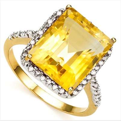 CRAZY R1 START!!!!! 5.24 CARAT TW (23 PCS) GENUINE DIAMOND & CITRINE 10K SOLID YELLOW GOLD RING
