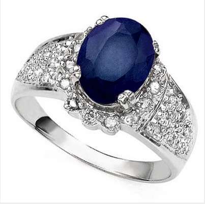 1.86 CTW (31 PCS) GENUINE DIAMOND AND CHANTHABURI BLUE SAPPHIRE 10K SOLID WHITE GOLD