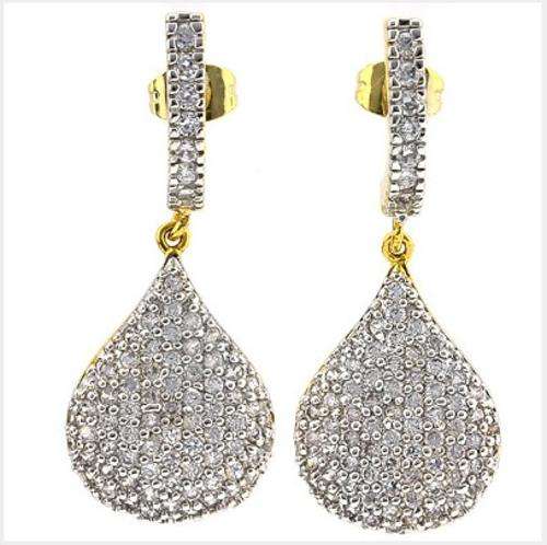 BRILLIANT MULTIPLE CREATED WHITE DIAMOND YELLOW GERMAN SILVER EARRINGS CRAZY R1 START!!!