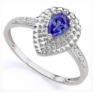 SPECTACULAR 0.39 CARAT TW GENUINE TANZANITE & GENUINE DIAMOND PLATINUM OVER 0.925 SILVER R1 START!!!