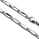Equte 4mm Men's Titanium Steel Three-Dimensional Chain Necklace - Silver (22")