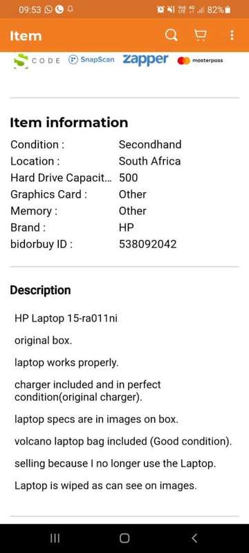 Hp laptop 15- ra 011 ni