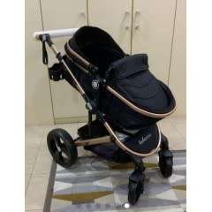 Baby Pram Stroller - 2 Function Foldable Baby Pram -Black & Gold Belecoo Brand