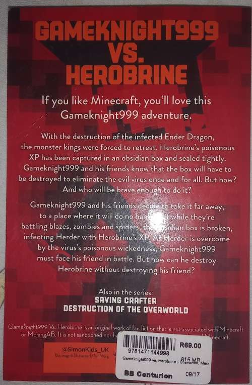 Gameknight999 Vs. Herobrine: a Gameknight999 Adventure Mark Cheverton 9781471144998