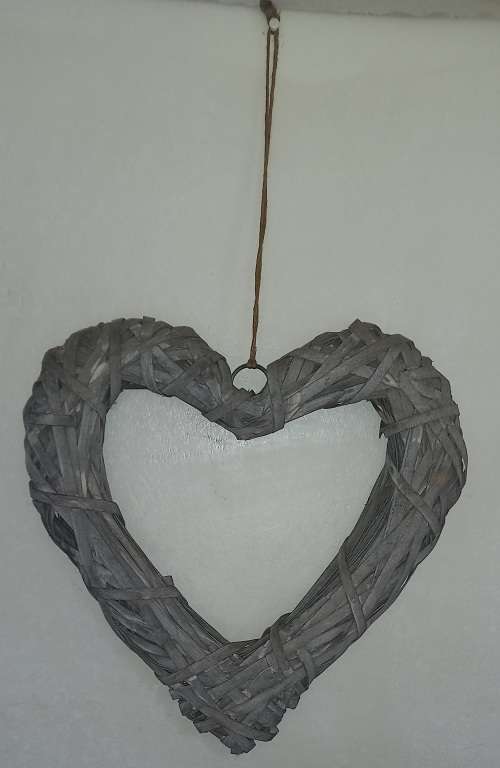 Grey wood heart hanging