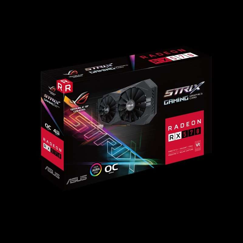 ASUS ROG STRIX RX 570 4GB OC GAMING - ORIGINAL BOX + ACCESSORIES - WARRANTY JULY 2020