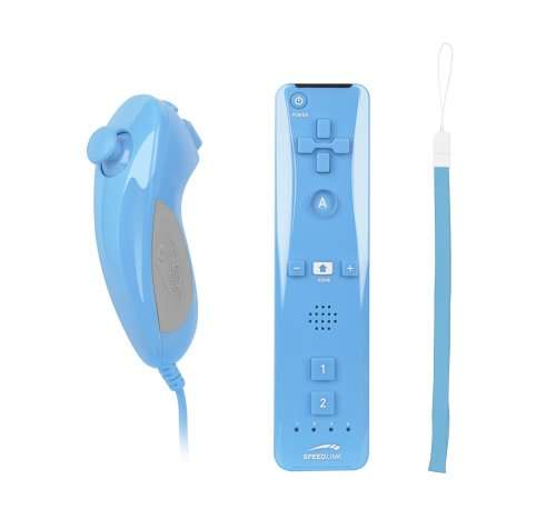 2 X Wii Remote Controller + 2 X Nunchuk - Green and Blue Combo - FREE SHIPPING