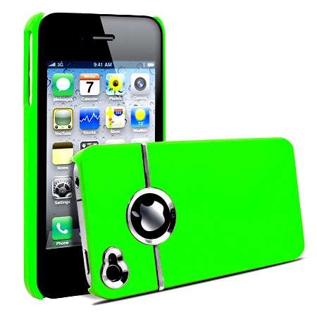 Stylish Chrome Hard Case Cover For iPhone 4 iPhone 4S (Green)