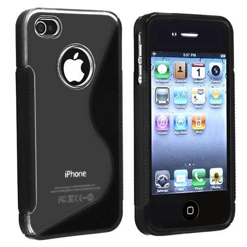 S-Line TPU Pouch for Apple iPhone 4 iPhone 4S (Black Clear)