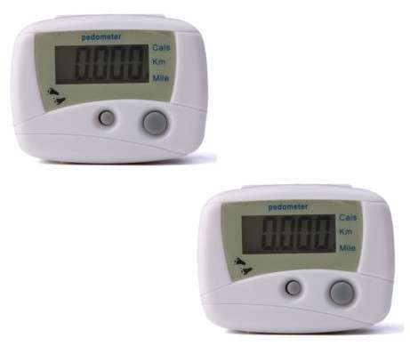 LCD Run Step Pedometer Walking Calorie Counter - 2 Pack