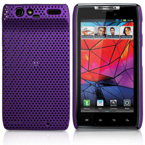 Mesh Hard Back Rubber Case for Motorola Droid Razr XT910 (Purple)