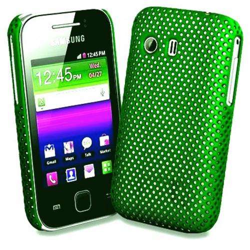 Mesh Hard Back Rubber Case for Samsung Galaxy Y S5360 (Green)