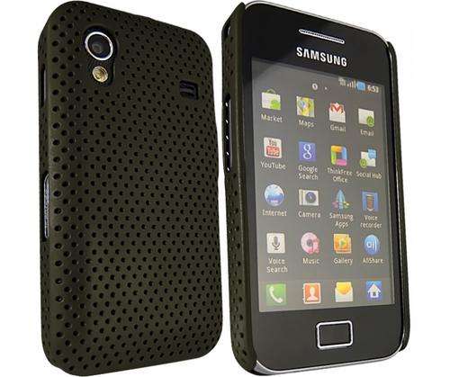 Mesh Hard Back Rubber Case for for Samsung Galaxy Ace S5830 (Black)