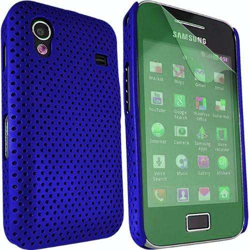 Mesh Hard Back Rubber Case for for Samsung Galaxy Ace S5830 (Blue)