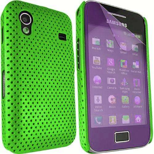 Mesh Hard Back Rubber Case for for Samsung Galaxy Ace S5830 (Green)