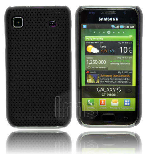 Mesh Hard Back Rubber Case for Samsung Galaxy S i9000 Galaxy S Plus i9001 (Black)