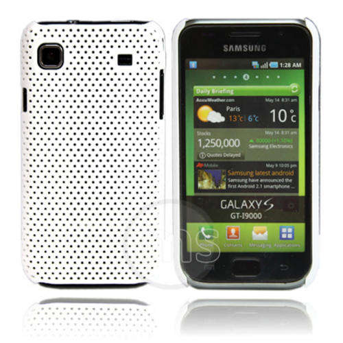 Mesh Hard Back Rubber Case for Samsung Galaxy S i9000 Galaxy S Plus i9001 (White)