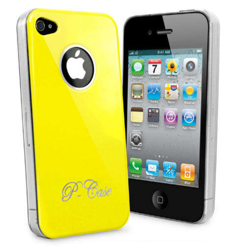 Hard Case Cover for Apple iPhone 4 4S + Screen Protector (Yellow)