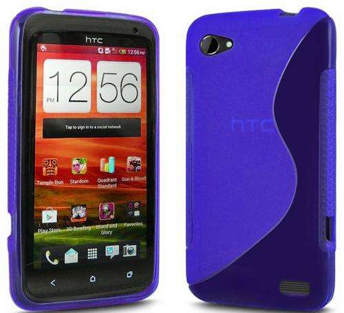 TPU S-Line Pouch for HTC One V (Blue)