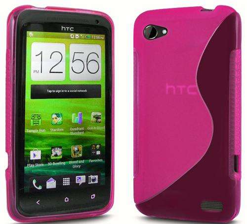 TPU S-Line Pouch for HTC One V (Pink)