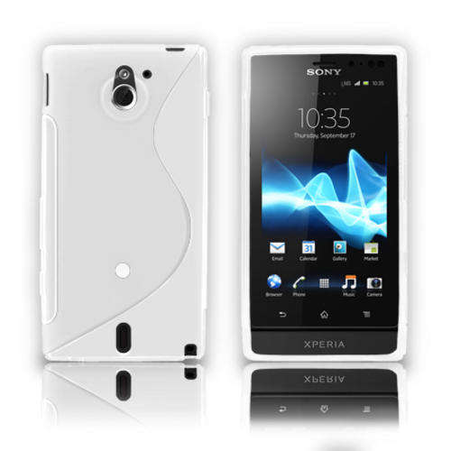TPU S-Line Pouch for Sony Xperia Sola Mt27i (White)