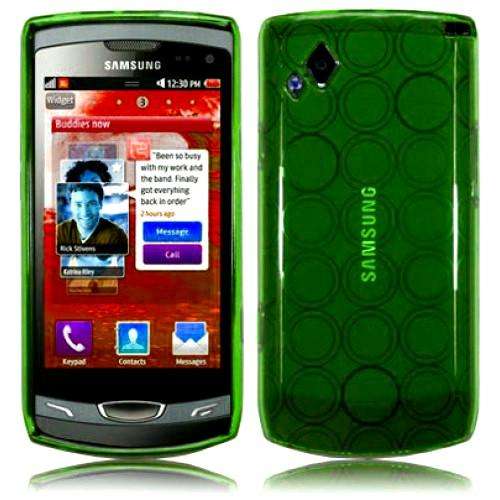 TPU Circle Gel Case for Samsung Wave 2 S8530 (Green)