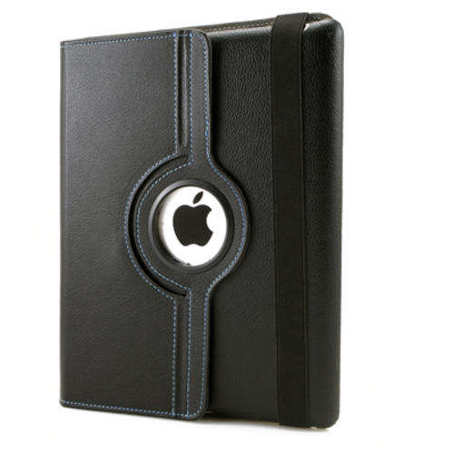 Black 360 degrees Rotating Swivel Magnetic Smart Leather Stand Cover Case iPad 3 + Screen Protector