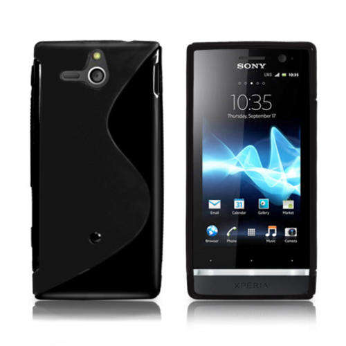 TPU S-Line Pouch for Sony Xperia U St25i (Black)