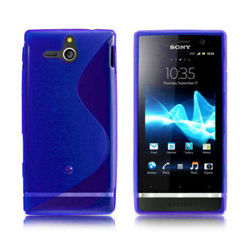 TPU S-Line Pouch for Sony Xperia U St25i (Blue)