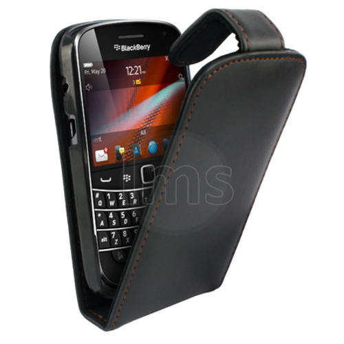 PU Leather Flip Case Pouch for Blackberry Bold 9900 + Screen Protector