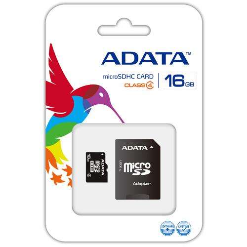 Adata MicroSD 16GB MicroSD (SDHC) (Class 4) + Adaptor **Genuine** Lifetime Warranty
