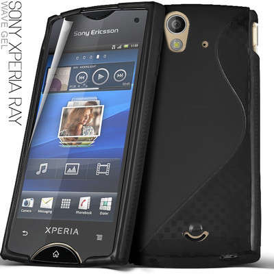 TPU S-Line Pouch for Sony Ericsson Xperia Ray ST18i (Black)