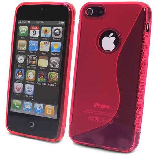 S-Line TPU Pouch Case Cover for Apple iPhone 5 (Pink) + Screen Protector