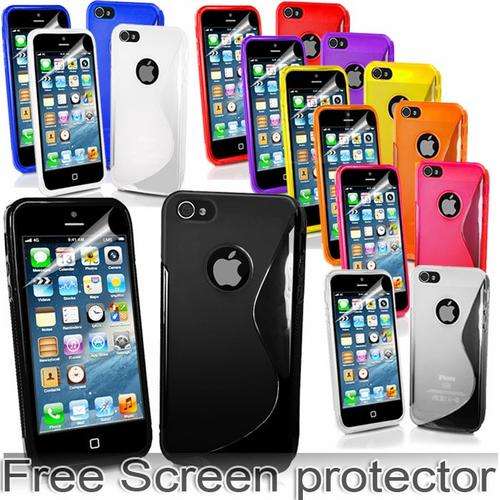 S-Line Gel Pouch Case Cover for Apple iPhone 5 + Screen Protector + Capacitive Stylus