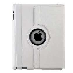 Cream 360 degrees Rotating Swivel Magnetic Smart Leather Stand Cover Case iPad 2 + Screen Protector