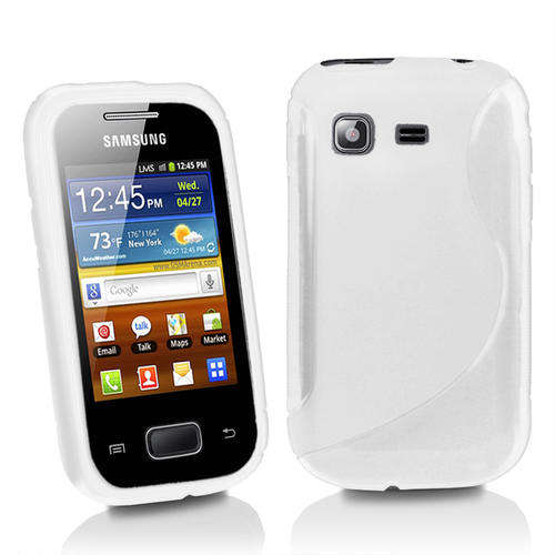 High Quality TPU S-Line Cover Pouch for Samsung Galaxy Pocket S5300 (White