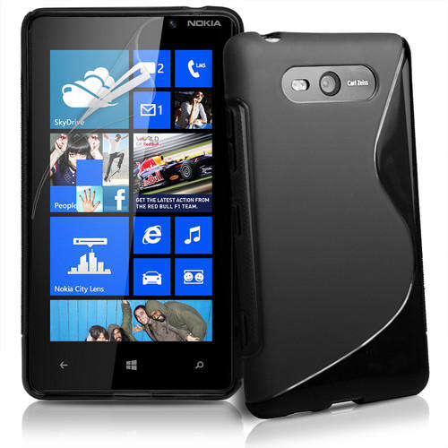 S-Line Gel Case For Nokia Lumia 820 (Black)