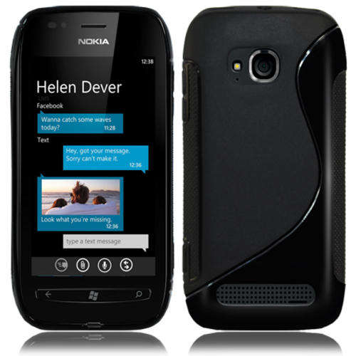 S-Line Gel Case For Nokia Lumia 710 (Black) + Screen Protector
