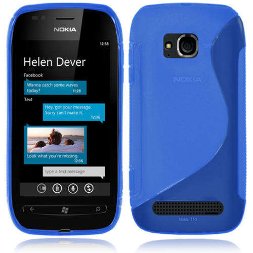 S-Line Gel Case For Nokia Lumia 710 (Blue) + Screen Protector