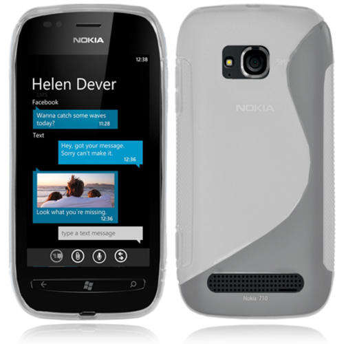S-Line Gel Case For Nokia Lumia 710 (Smoke + Screen Protector
