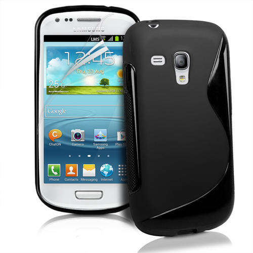 High Quality S-Line Gel Cover for Samsung Galaxy S3 Mini i8190 SIII Mini (Black) + Screen Protector