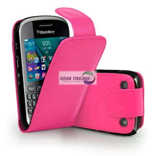 PU Leather Wallet Flip Case Pouch for BlackBerry Curve 9320 / 9220 (Pink) + Screen Protector