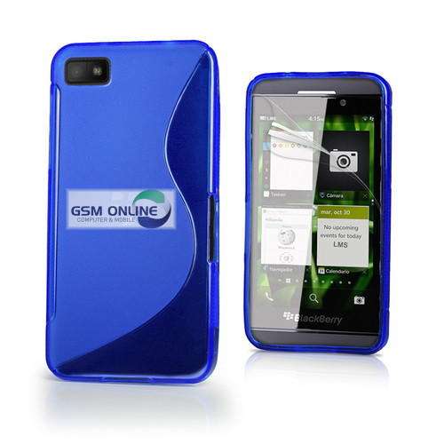 Gel Cover for Blackberry Z10 (Blue) + Screen Protector