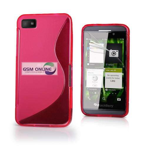 S-Line Gel Case Cover for Blackberry Z10 (Pink) + Screen Protector