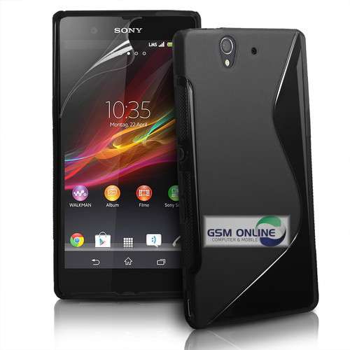 S-Line / X-Line Case Cover Pouch for Sony Xperia Z (Black) + Screen Protector