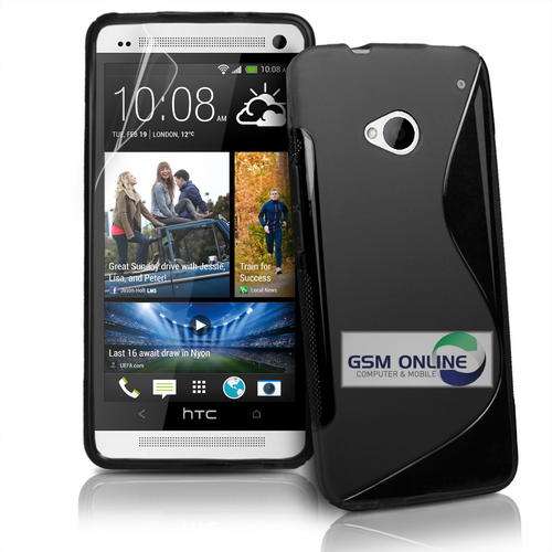 S-Line Case Cover Pouch for HTC One (Black) + Screen Protector