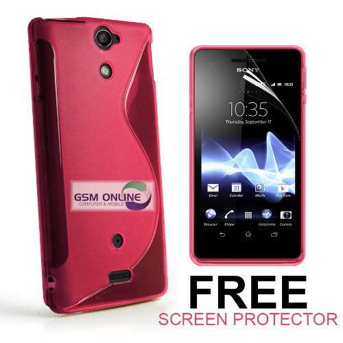 S-Line Case Cover for Sony Xperia V Lt25i (Pink) + Screen Protector