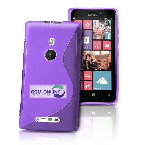S-Line Gel Case For Nokia Lumia 925 (Purple) + Screen Protector